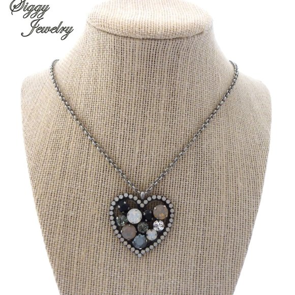 Swarovski Crystal Heart Pendant, Multi Stone Halo - Picture 4 of 7